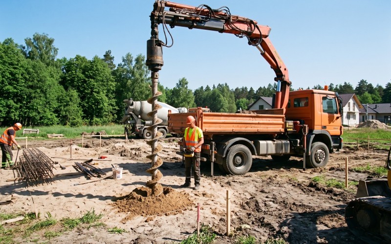Gręžtinių pamatų įrengimas